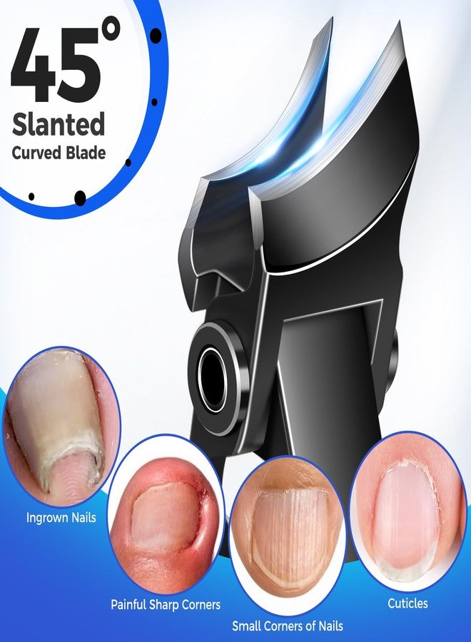 درمود مقص أظافر قدم مائل للأظافر السميكة لكبار السن، مقص أظافر قدم شديد التحمل للرجال للأظافر الغائرة السميكة بفتحة فك واسعة، مقص أظافر كبير منحني - أسود - Image 3